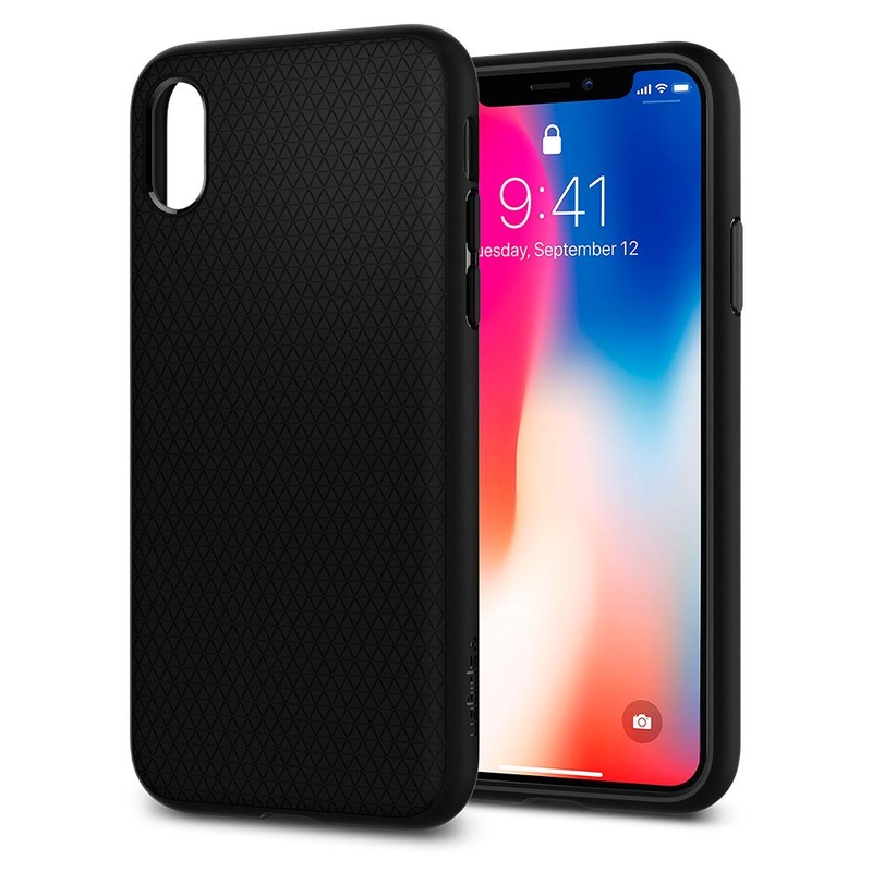 Husa iPhone X, iPhone 10 Spigen Liquid Air - Black
