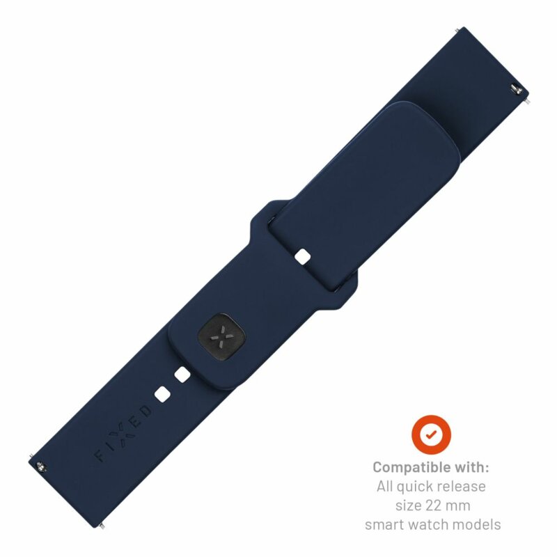 Curea SmartWatch 22 mm Fixed Silicone Sporty Strap Set, albastru