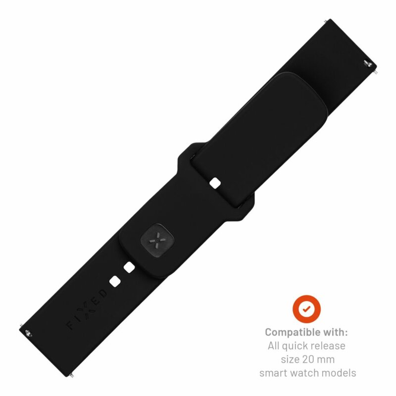 Curea Amazfit GTR 42mm Fixed Silicone Sporty Strap Set, negru