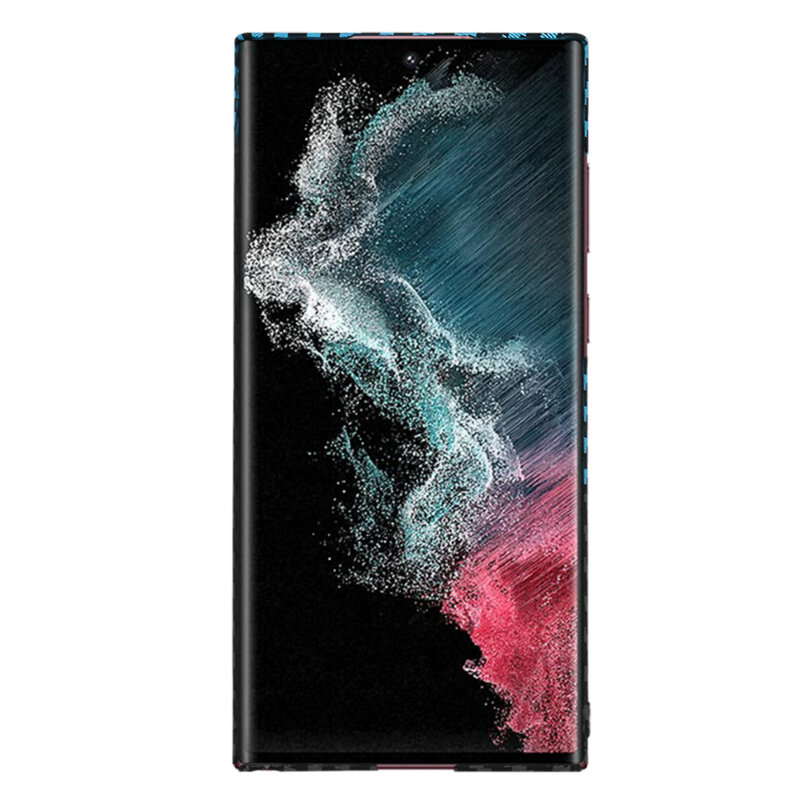 Husa Samsung Galaxy S22 Ultra 5G Techsuit Carbonite FiberShell, bleu