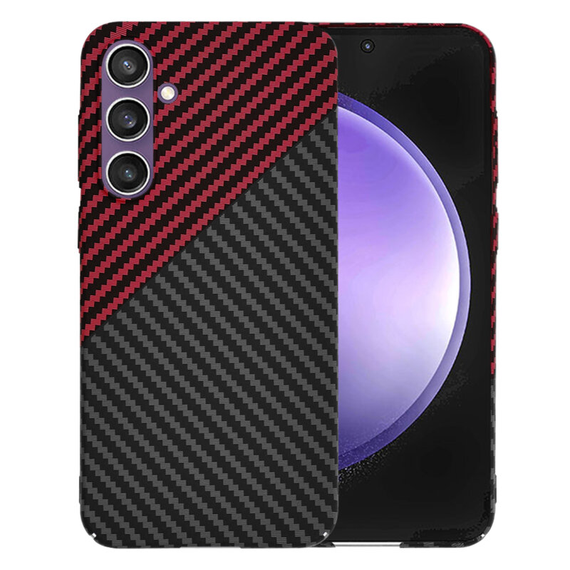 Husa Samsung Galaxy S23 FE Techsuit Carbonite FiberShell, rosu inchis