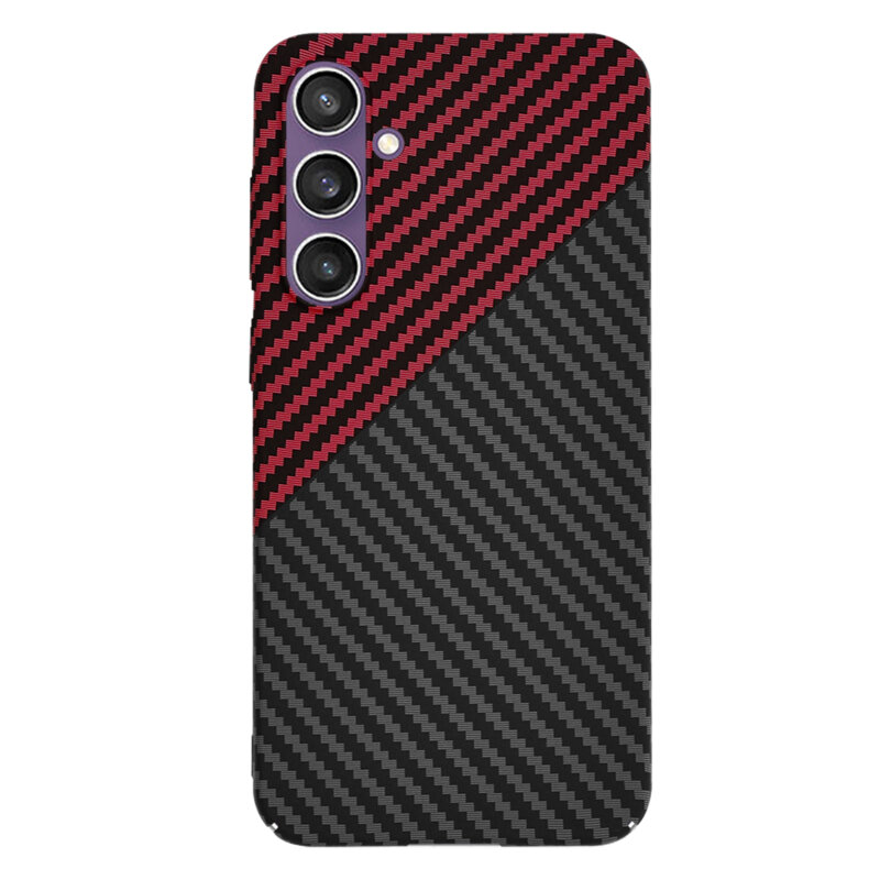 Husa Samsung Galaxy S23 FE Techsuit Carbonite FiberShell, rosu inchis