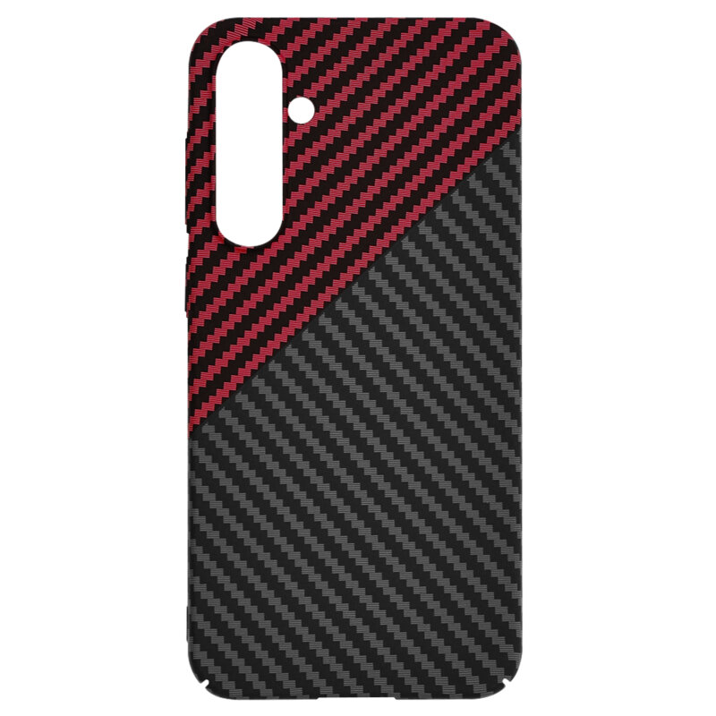 Husa Samsung Galaxy S23 FE Techsuit Carbonite FiberShell, rosu inchis