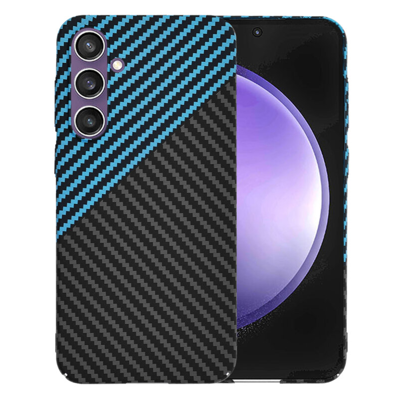Husa Samsung Galaxy S23 FE Techsuit Carbonite FiberShell, bleu