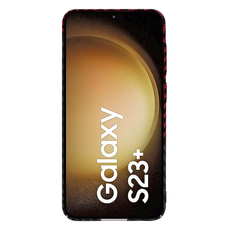 Husa Samsung Galaxy S23 Plus Techsuit Carbonite FiberShell, rosu inchis