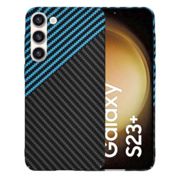 Husa Samsung Galaxy S23 Plus Techsuit Carbonite FiberShell, bleu