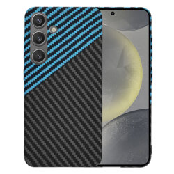 Husa Samsung Galaxy S24 Techsuit Carbonite FiberShell, bleu