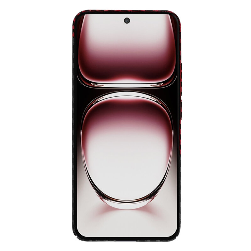 Husa Oppo Reno12 Pro Techsuit Carbonite FiberShell, rosu inchis