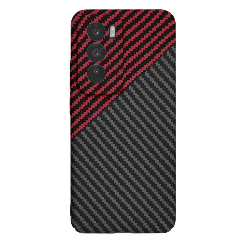 Husa Oppo Reno12 Pro Techsuit Carbonite FiberShell, rosu inchis