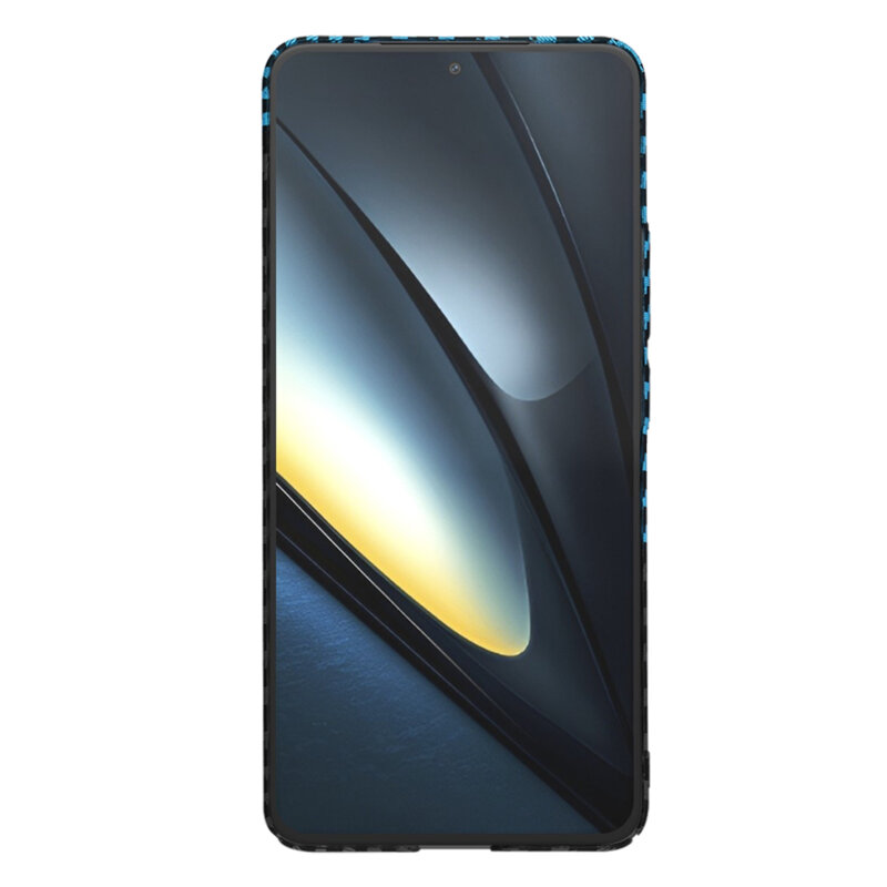 Husa Xiaomi Poco F6 Pro Techsuit Carbonite FiberShell, bleu