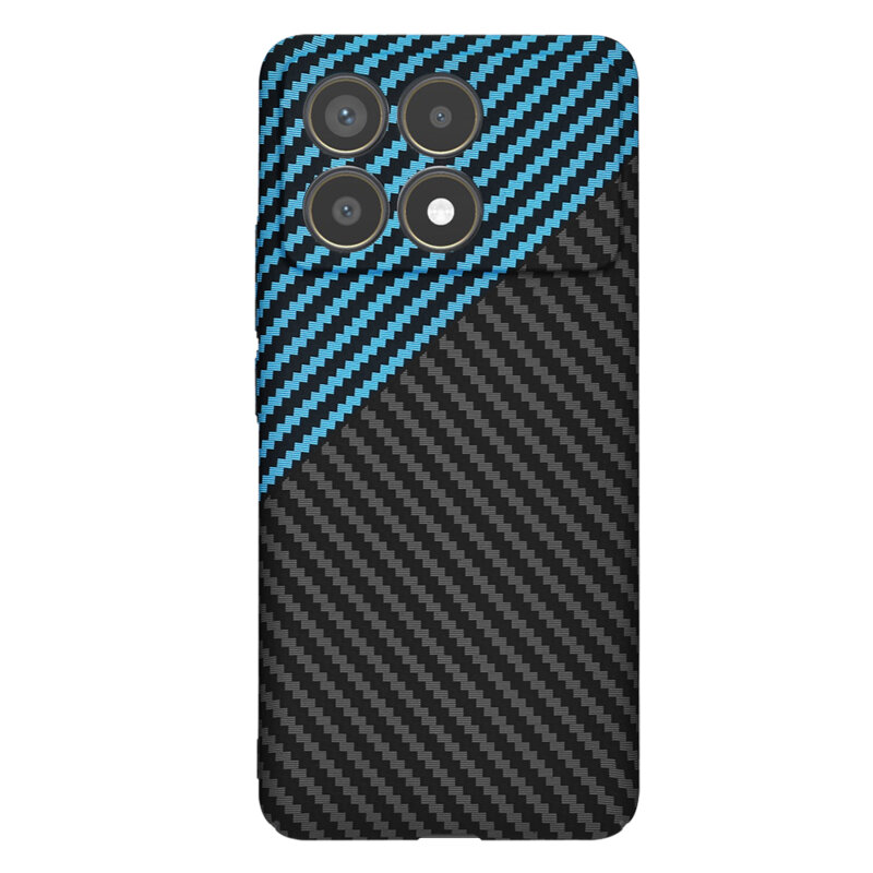 Husa Xiaomi Poco F6 Pro Techsuit Carbonite FiberShell, bleu