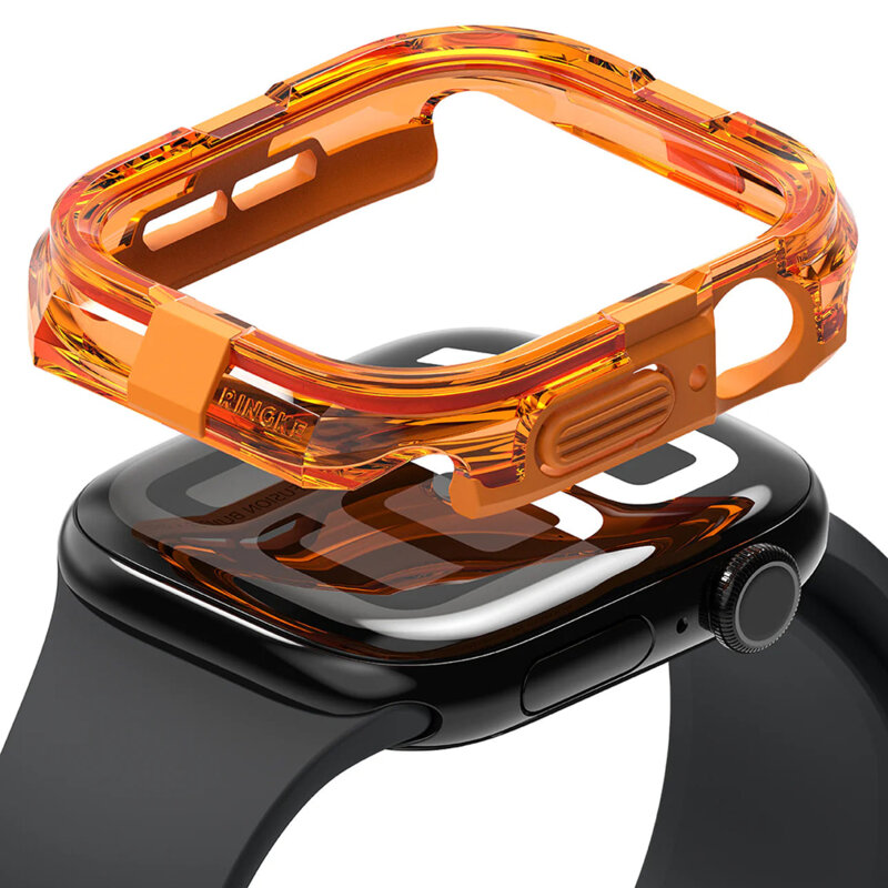 Husa Apple Watch 10 42mm Ringke Fusion Bumper, portocaliu