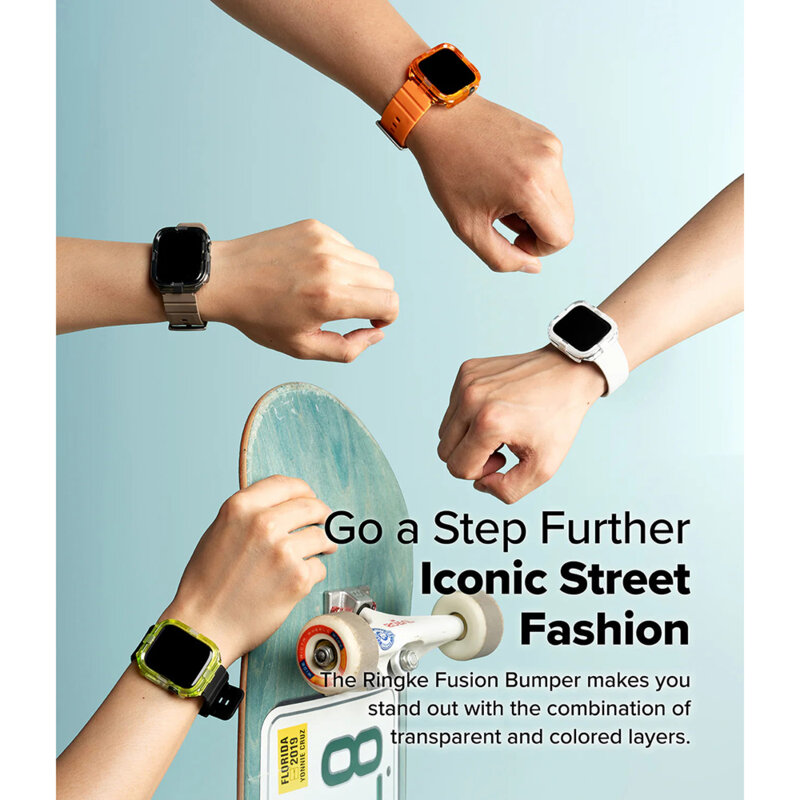 Husa Apple Watch 10 42mm Ringke Fusion Bumper, portocaliu