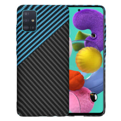 Husa Samsung Galaxy A51 4G Techsuit Carbonite FiberShell, bleu