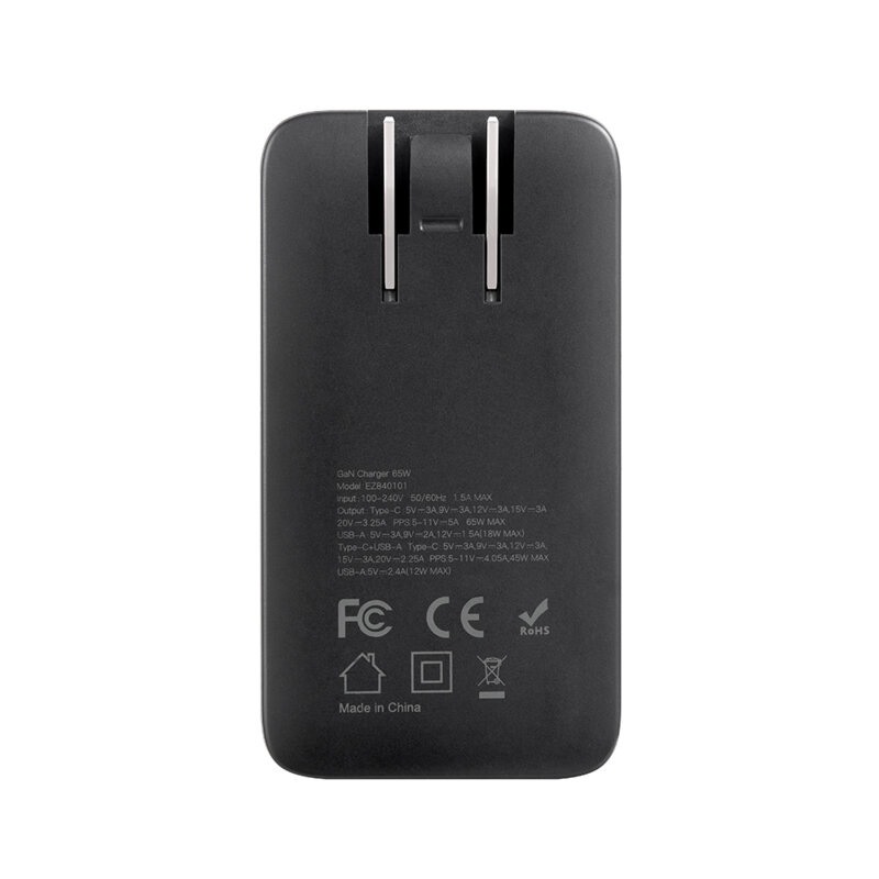 Incarcator GaN US, adaptor priza EU/UK, 65W, Edizard, EZ840101