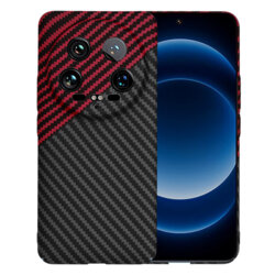 Husa Xiaomi 14 Ultra Techsuit Carbonite FiberShell, rosu inchis