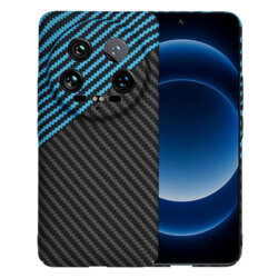 Husa Xiaomi 14 Ultra Techsuit Carbonite FiberShell, bleu
