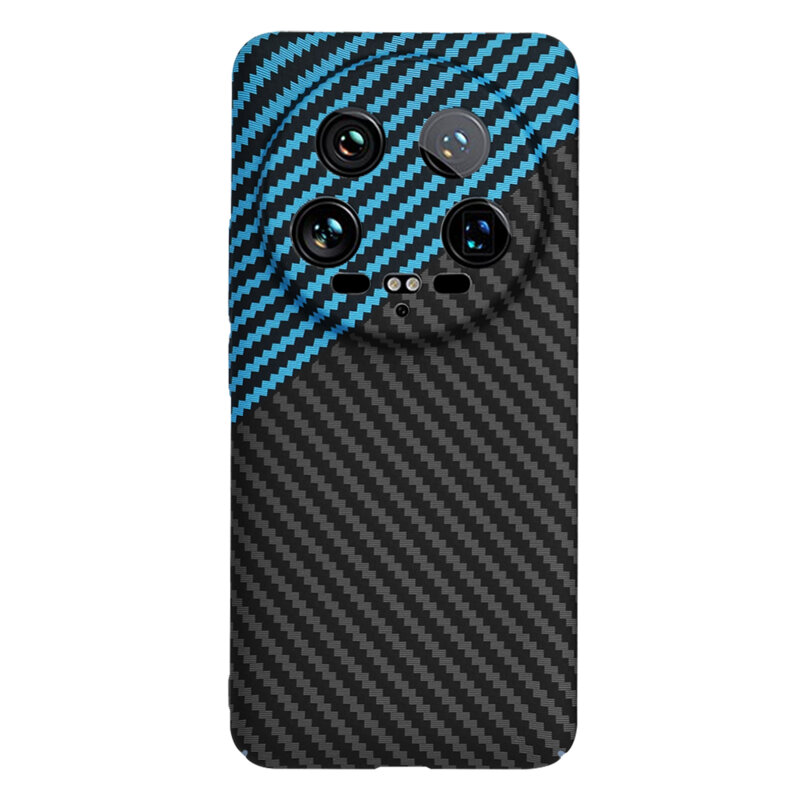 Husa Xiaomi 14 Ultra Techsuit Carbonite FiberShell, bleu