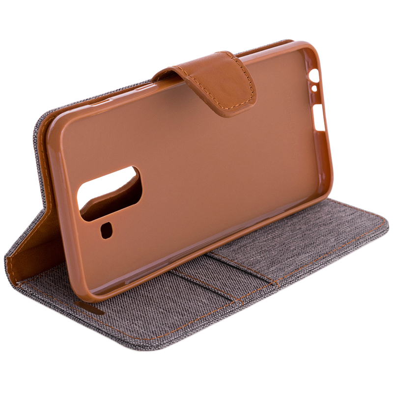 Husa Samsung Galaxy A6 Plus 2018  Book Canvas Gri