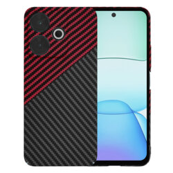 Husa Xiaomi Redmi 13 Techsuit Carbonite FiberShell, rosu inchis