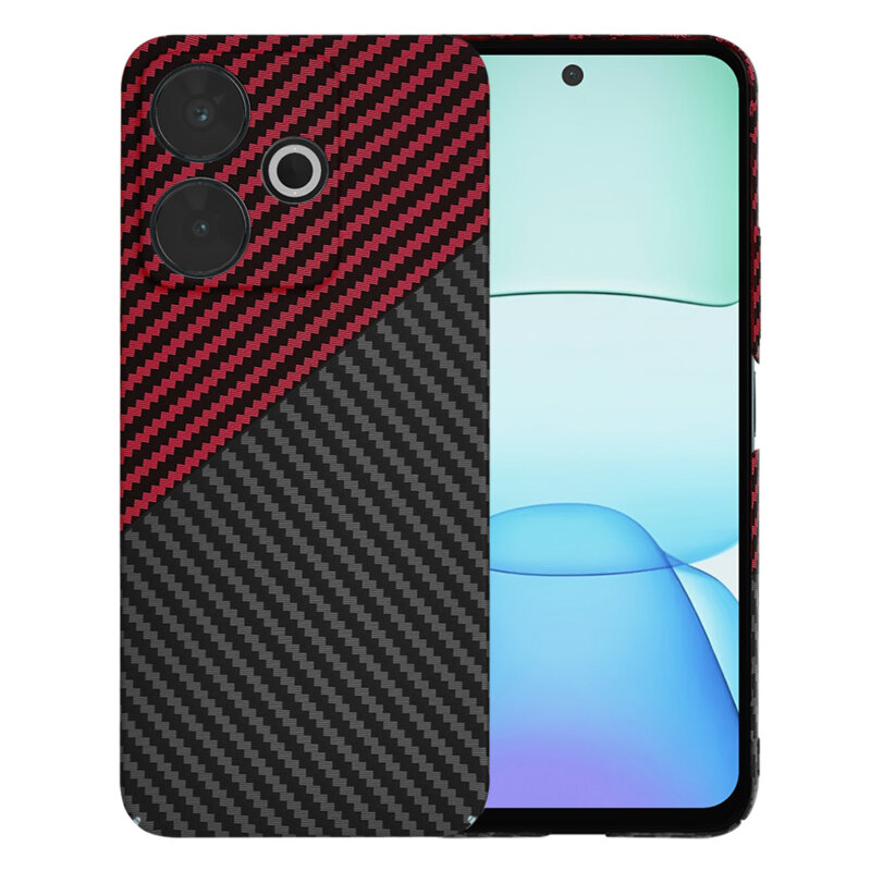 Husa Xiaomi Redmi 13 Techsuit Carbonite FiberShell, rosu inchis