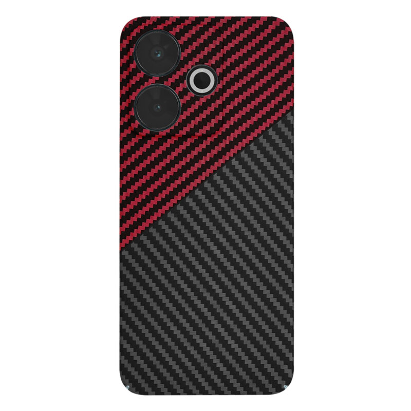 Husa Xiaomi Redmi 13 Techsuit Carbonite FiberShell, rosu inchis