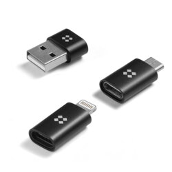 [Pachet 3x] Adaptor USB-C la USB/Lightning/Micro-USB Edizard, EZ823001