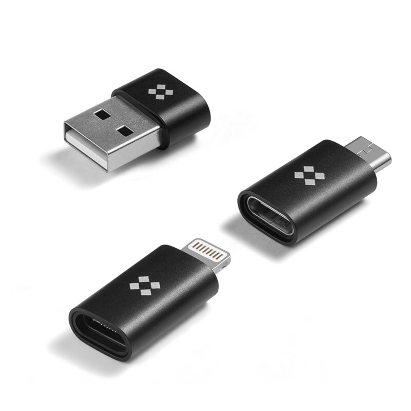 [Pachet 3x] Adaptor USB-C la USB/Lightning/Micro-USB Edizard, EZ823001