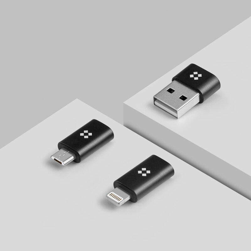 [Pachet 3x] Adaptor USB-C la USB/Lightning/Micro-USB Edizard, EZ823001
