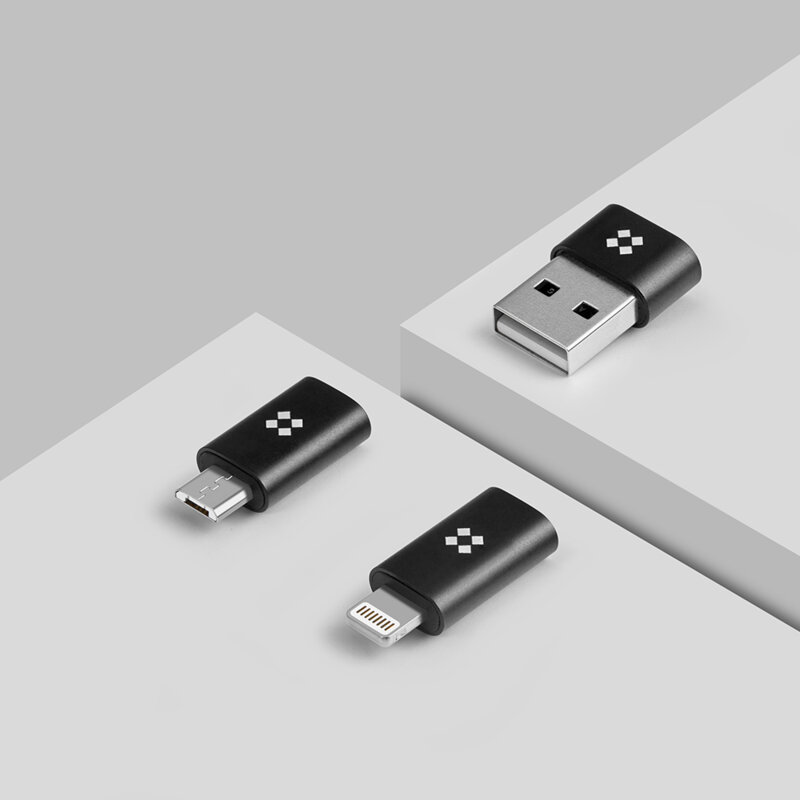 [Pachet 3x] Adaptor USB-C la USB/Lightning/Micro-USB Edizard, EZ823001