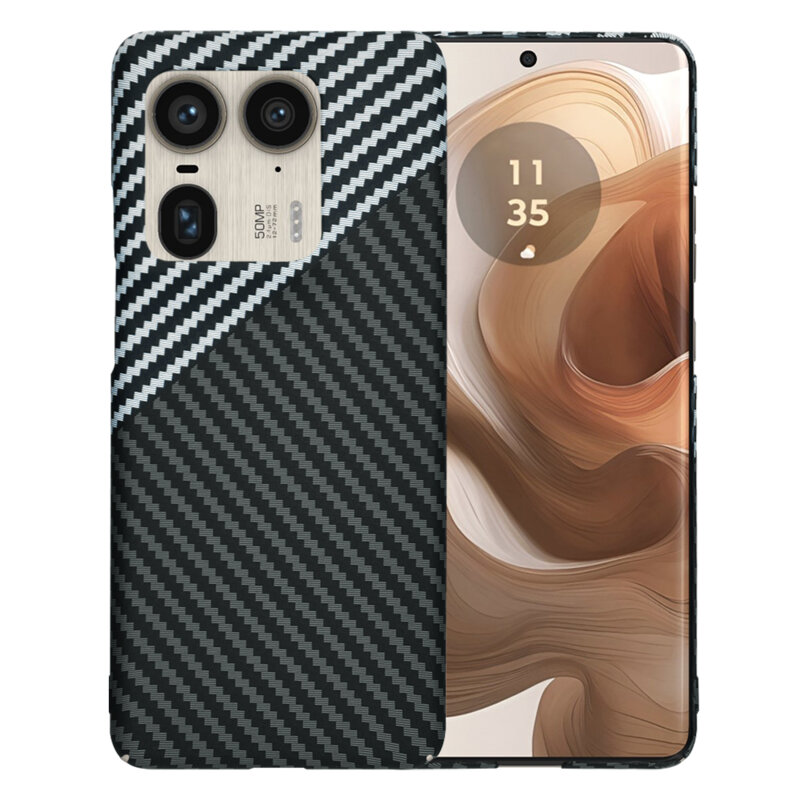 Husa Motorola Edge 50 Ultra Techsuit Carbonite FiberShell, gri