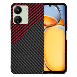 Husa Xiaomi Poco C65 Techsuit Carbonite FiberShell, rosu inchis