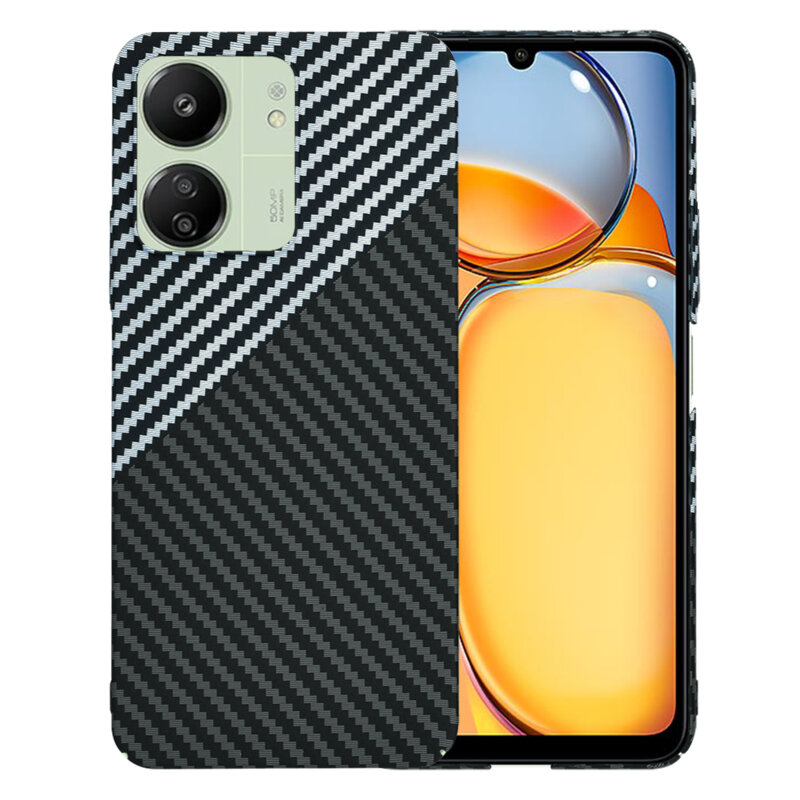 Husa Xiaomi Redmi 13C 5G Techsuit Carbonite FiberShell, gri