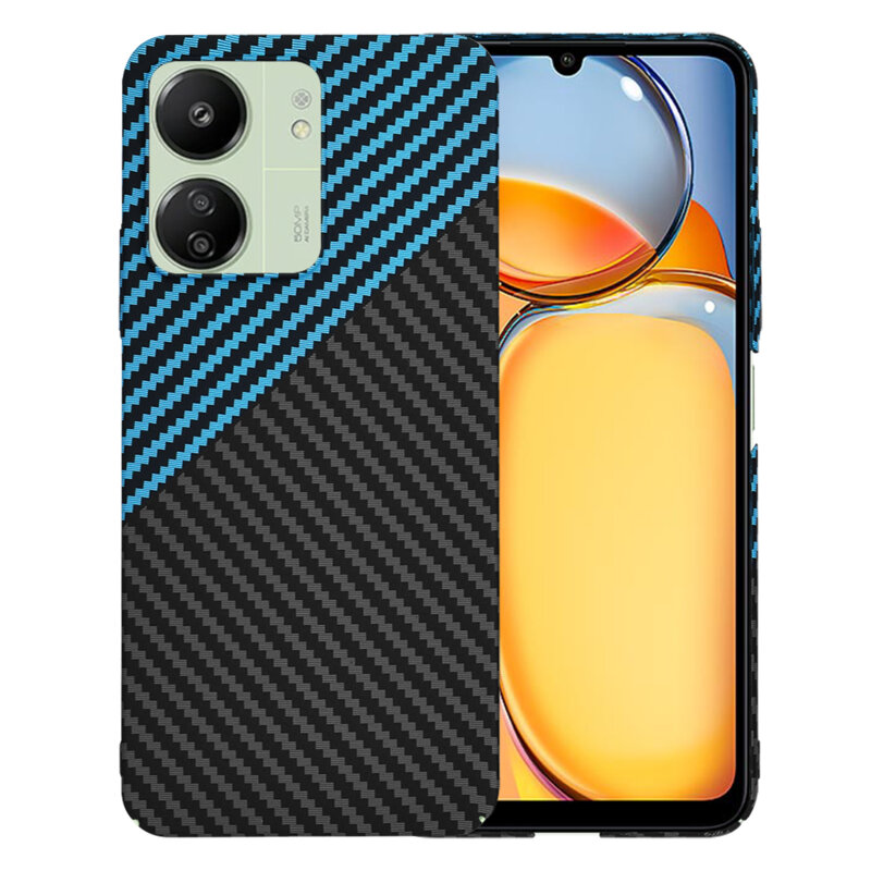 Husa Xiaomi Redmi 13C 5G Techsuit Carbonite FiberShell, bleu