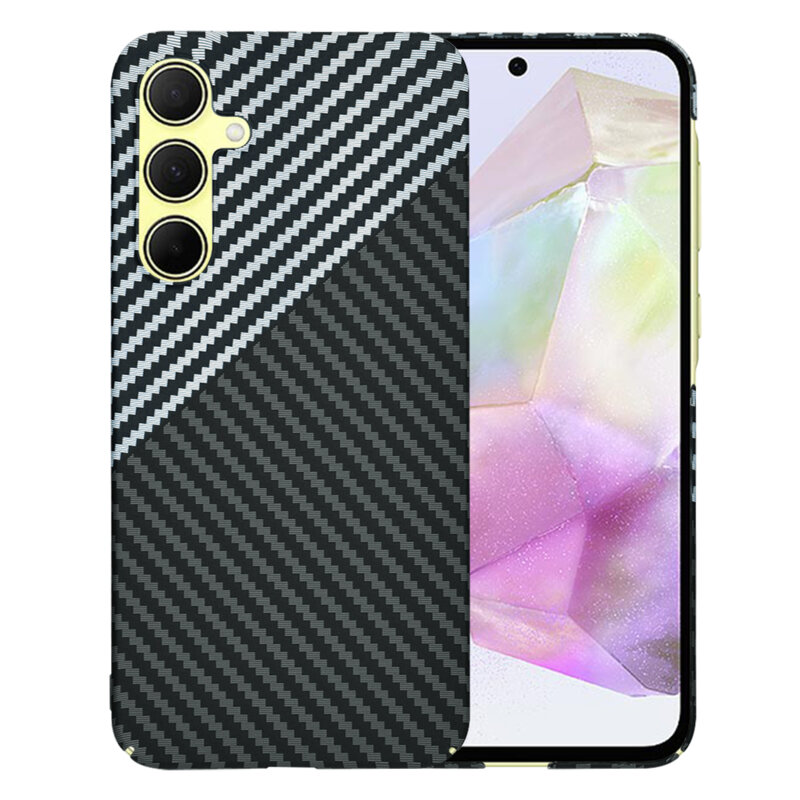 Husa Samsung Galaxy A35 5G Techsuit Carbonite FiberShell, gri