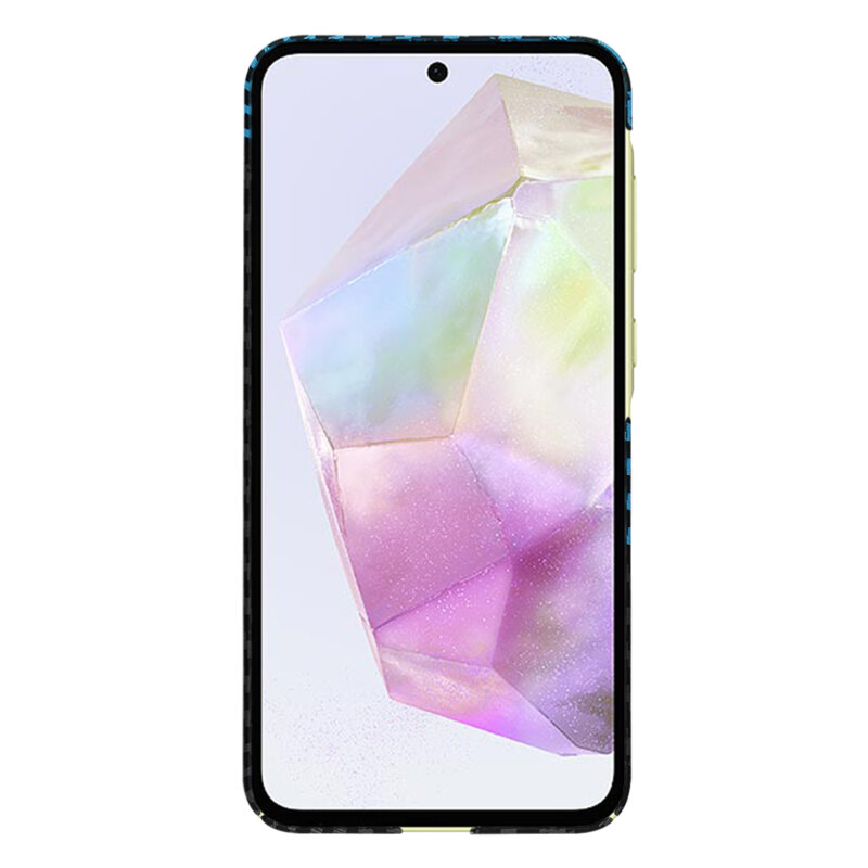 Husa Samsung Galaxy A35 5G Techsuit Carbonite FiberShell, bleu