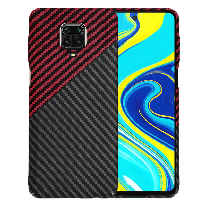 Husa Xiaomi Redmi Note 9S Techsuit Carbonite FiberShell, rosu inchis