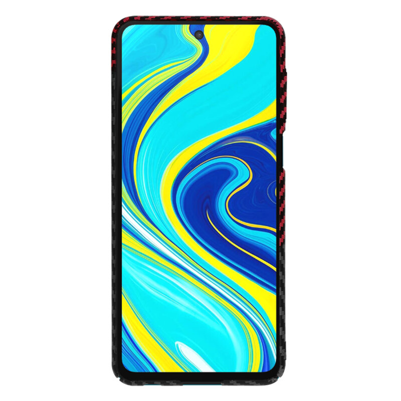 Husa Xiaomi Redmi Note 9S Techsuit Carbonite FiberShell, rosu inchis