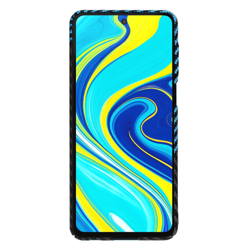 Husa Xiaomi Redmi Note 9S Techsuit Carbonite FiberShell, bleu
