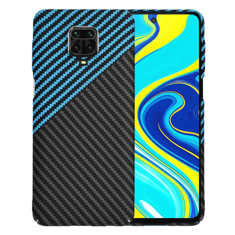 Husa Xiaomi Redmi Note 9 Pro Max Techsuit Carbonite FiberShell, bleu