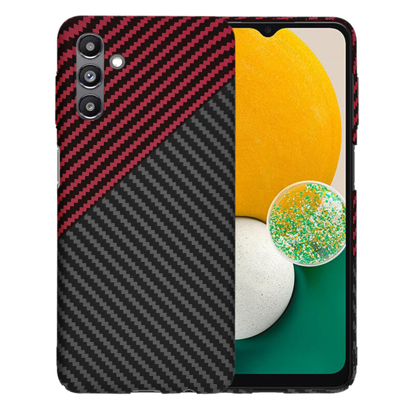 Husa Samsung Galaxy A04S Techsuit Carbonite FiberShell, rosu inchis