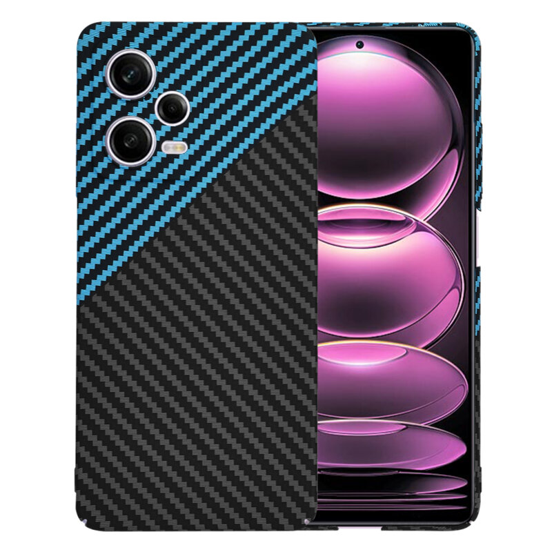 Husa Xiaomi Redmi Note 12 Pro 5G Techsuit Carbonite FiberShell, bleu