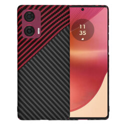 Husa Motorola Edge 50 Fusion Techsuit Carbonite FiberShell, rosu inchis