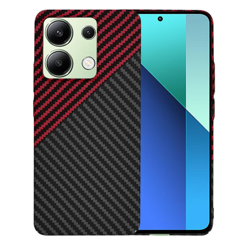 Husa Xiaomi Redmi Note 13 4G Techsuit Carbonite FiberShell, rosu inchis