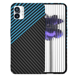 Husa Nothing Phone (1) Techsuit Carbonite FiberShell, bleu