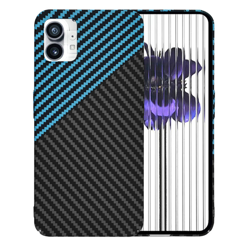 Husa Nothing Phone (1) Techsuit Carbonite FiberShell, bleu