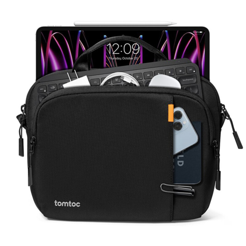 Geanta tableta 12.9″ cu fermoar Tomtoc, negru, B30B1D1