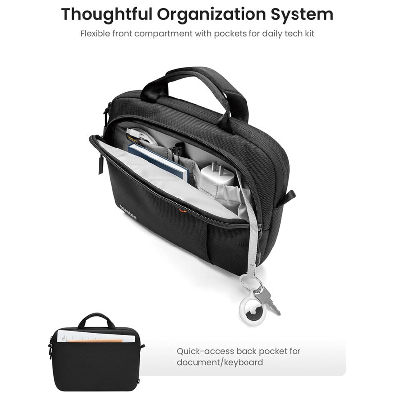 Geanta tableta 12.9″ cu fermoar Tomtoc, negru, B30B1D1