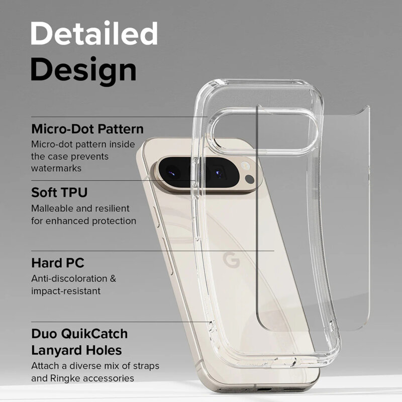 Husa Google Pixel 9 Pro Ringke Fusion, transparenta