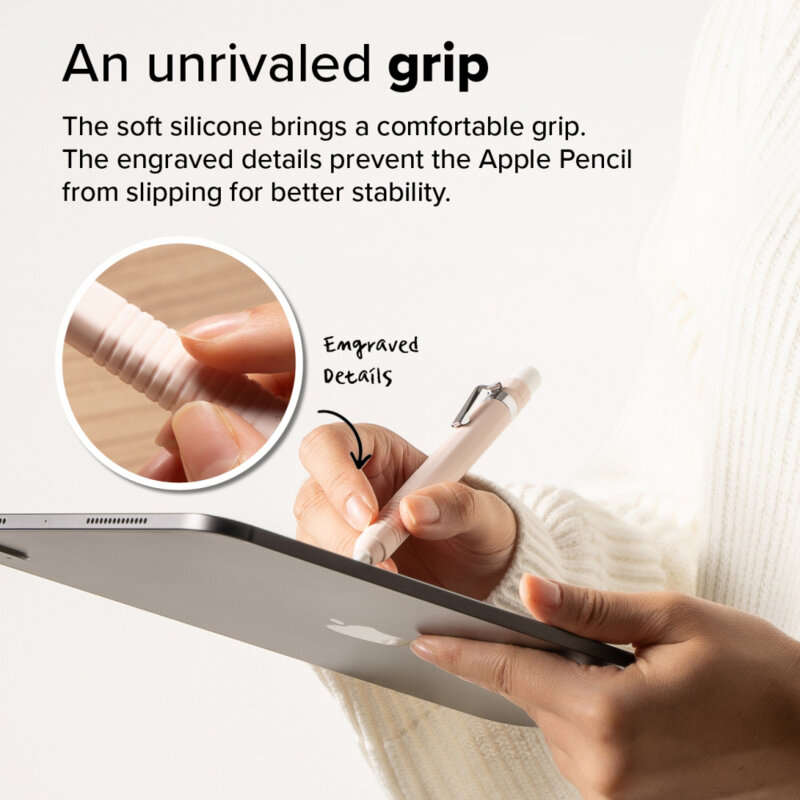 Husa Apple Pencil 2 premium din silicon Ringke, alb
